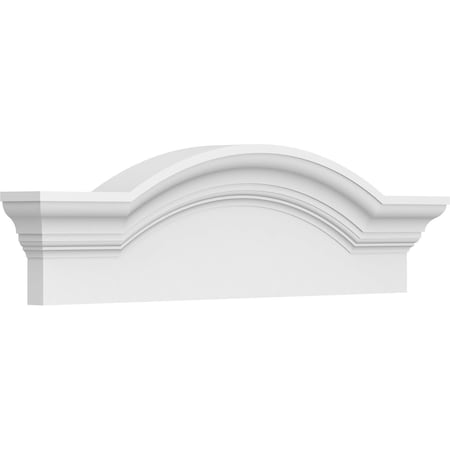 Ekena Millwork Segment Arch W/ Flankers Smooth Architectural Grade PVC Pediment, 24"W x 7"H x 2-1/2"P PEDPS024X070SGF00